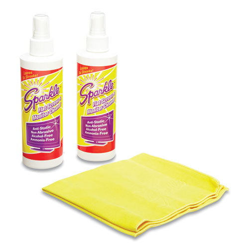 Flat Screen and Monitor Cleaner, Pleasant Scent, 8 oz Bottle, 2/Pack, 6/Carton-(FUN50128CT)