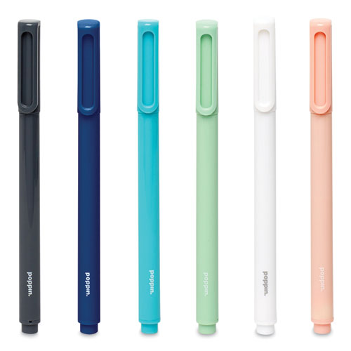 Signature Ballpoint Pen, Stick, Medium 1 mm, Black Ink, Assorted Barrel Colors, 6/Pack-(PPJ105066)