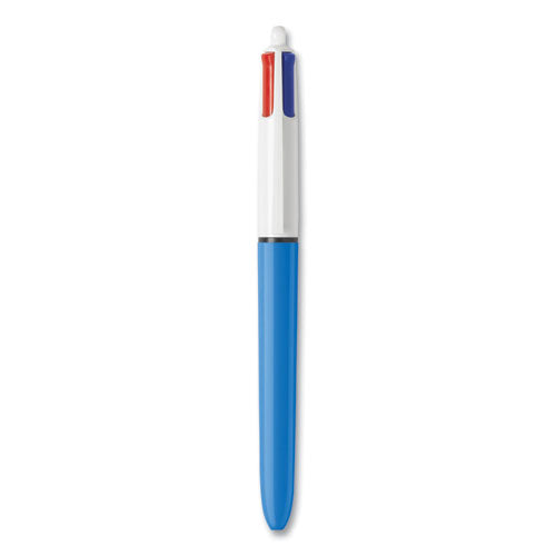 4-Color Multi-Color Ballpoint Pen, Retractable, Medium 1 mm, Black/Blue/Green/Red Ink, Blue Barrel-(BICMMXP1190031)