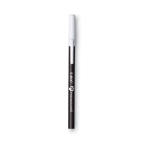 PrevaGuard Ballpoint Pen, Stick, Medium 1 mm, Black Ink/Black Barrel, Dozen-(BICGSAM11BK)