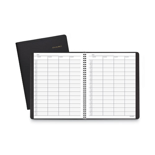 Four-Person Group Undated Daily Appointment Book, 10.88 x 8.5, Black Cover, 12-Month (Jan to Dec): Undated-(AAG8031005)