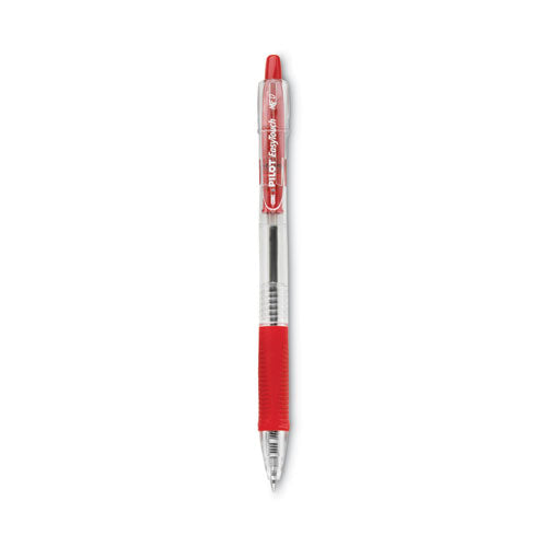 EasyTouch Ballpoint Pen, Retractable, Medium 1 mm, Red Ink, Clear Barrel, Dozen-(PIL32222)