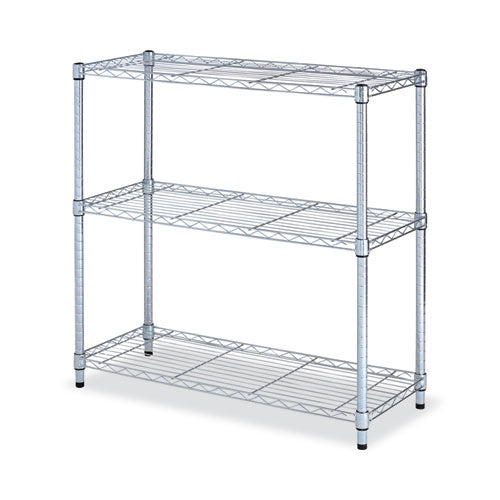 Residential Wire Shelving, Three-Shelf, 36w x 14d x 36h, Silver-(ALESW833614SR)