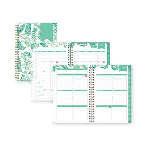 Day Designer Academic Year Weekly/Monthly Frosted Planner, Palms Artwork, 8 x 5, 12-Month (July-June): 2022-2023-(BLS137892)