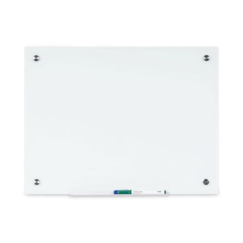Magnetic Glass Dry Erase Board, 72 x 48, Opaque White Surface-(BVCGL120101)