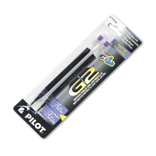 Refill for Pilot B2P, Dr Grip, G2, G6, MR Metropolitan, Precise BeGreen and Q7 Gel Pens, Fine Tip, Purple Ink, 2/Pack-(PIL77244)