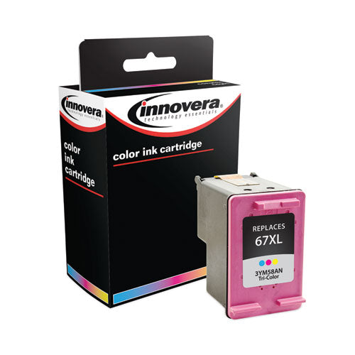 Remanufactured Tri-Color Ink, Replacement for 67XL (3YM58AN), 200 Page-Yield-(IVR3YM58AN)