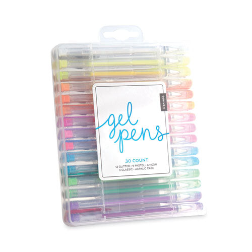 Gel Pen, Stick, Fine, Assorted Sizes, Assorted Ink and Barrel Colors, 30/Pack-(UBR2225U0624)