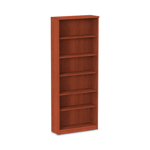 Alera Valencia Series Bookcase, Six-Shelf, 31.75w x 14d x 80.25h, Medium Cherry-(ALEVA638232MC)