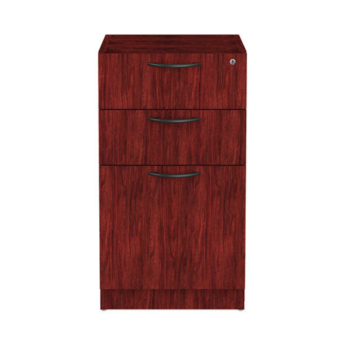 Alera Valencia Series Full Pedestal File, Left/Right, 3-Drawers: Box/Box/File, Legal/Letter, Mahogany, 15.63" x 20.5" x 28.5"-(ALEVA532822MY)