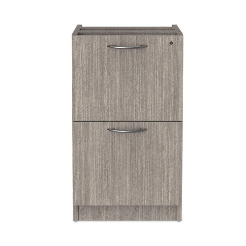 Alera Valencia Series Full Pedestal File, Left or Right, 2 Legal/Letter-Size File Drawers, Gray, 15.63" x 20.5" x 28.5"-(ALEVA542822GY)