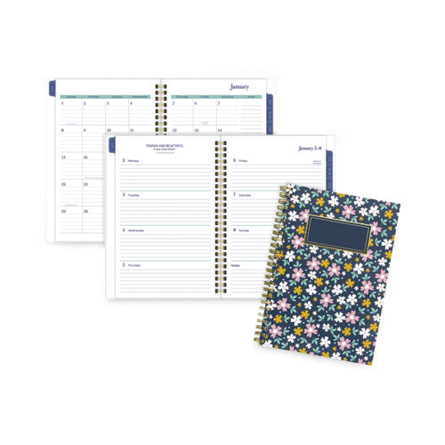 Precious Weekly/Monthly Planner, Precious Floral Artwork, 8.5 x 5.5, Blue/Green/Pink Cover, 12-Month (Jan to Dec): 2023-(AAG1635200)