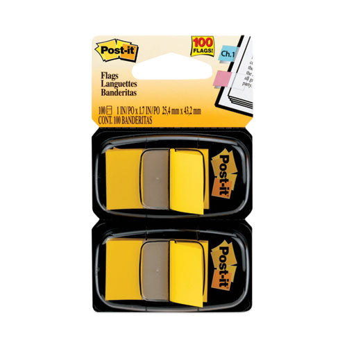 Standard Page Flags in Dispenser, Yellow, 50 Flags/Dispenser, 2 Dispensers/Pack-(MMM680YW2)