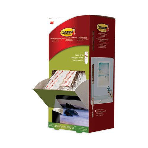 Poster Strips, Removable, Holds Up to 1 lb per Pair, 0.63 x 1.75, White, 136/Pack-(MMM17024136ES)