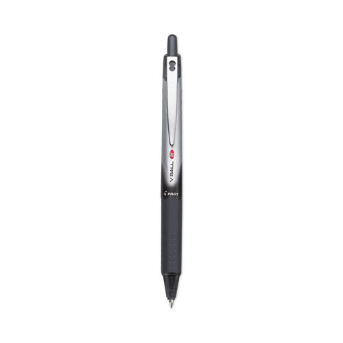 VBall RT Liquid Ink Roller Ball Pen, Retractable, Fine 0.7 mm, Black Ink, Black/White Barrel-(PIL26206)