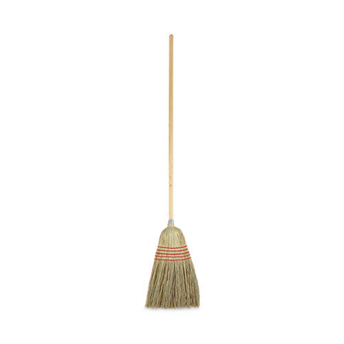 Parlor Broom, Yucca/Corn Fiber Bristles, 56" Overall Length, Natural, 12/Carton-(BWK926YCT)