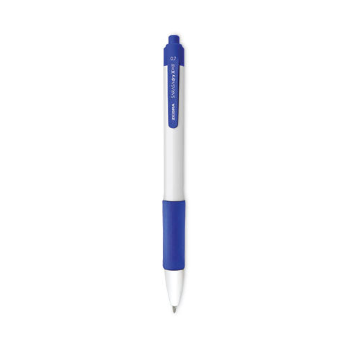 Sarasa Dry X20+ Gel Pen, Retractable, Fine 0.7 mm, Blue Ink, White Barrel, Dozen-(ZEB41620)