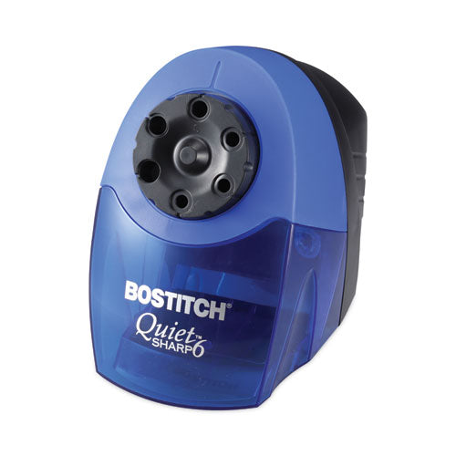 QuietSharp 6 Classroom Electric Pencil Sharpener, AC-Powered, 6.13 x 10.69 x 9, Blue-(BOSEPS10HC)