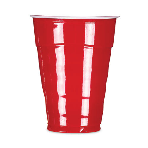 Easy Grip Disposable Plastic Party Cups, 9 oz, Red, 50/Pack, 12 Packs/Carton-(RFPC20950CT)