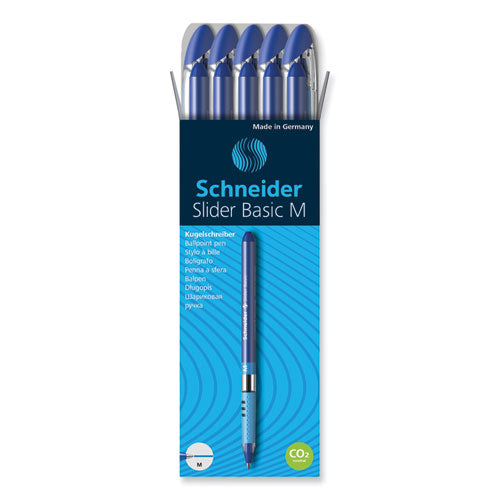 Slider Basic Ballpoint Pen, Stick, Medium 0.8 mm, Blue Ink, Blue Barrel, 10/Box-(RED151103)