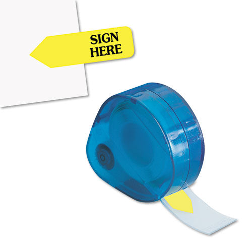 Arrow Message Page Flags in Dispenser, "Sign Here", Yellow, 120 Flags/Pack-(RTG81014)