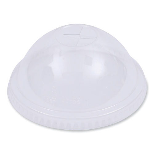 PET Cold Cup Dome Lids, Fits 12 oz to 24 oz Plastic Cups, Clear, 100 Lids/Sleeve, 10 Sleeves/Carton-(BWKPETDOME)