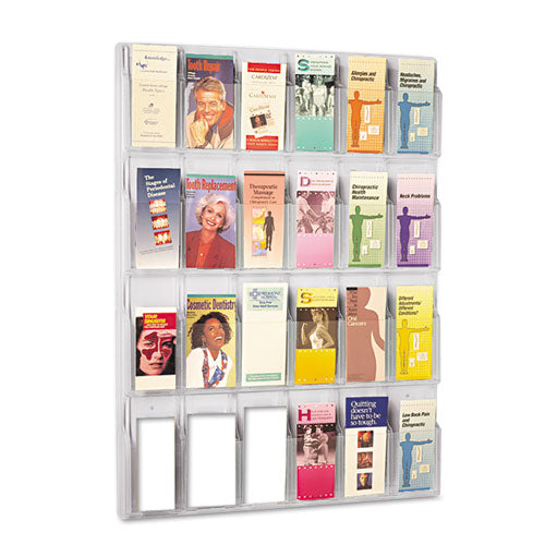 Reveal Clear Literature Displays, 24 Compartments, 30w x 2d x 41h, Clear-(SAF5601CL)