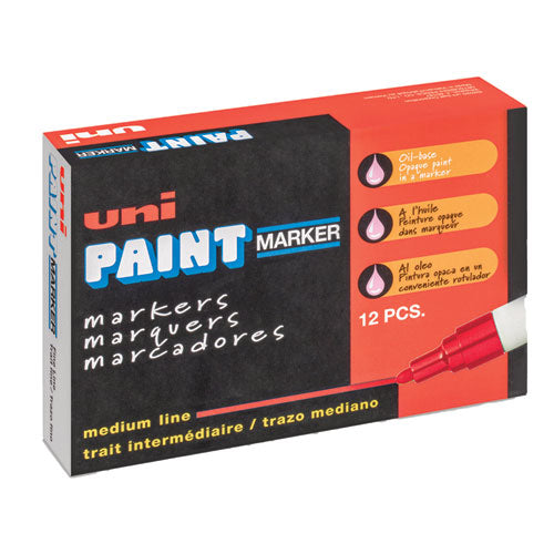 Permanent Marker, Medium Bullet Tip, Red-(UBC63602)