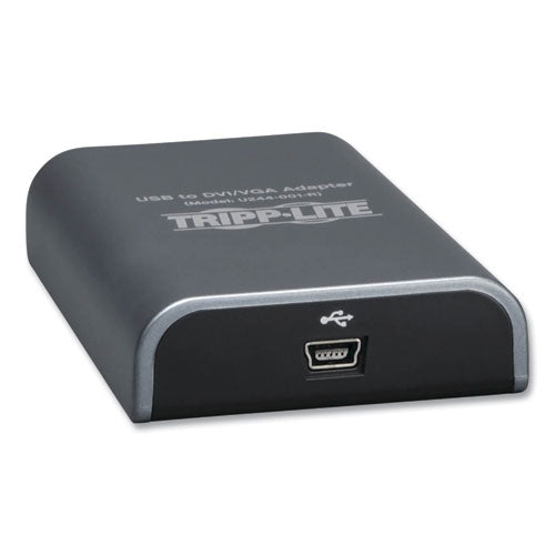 USB 2.0 to DVI/VGA External Multi-Monitor Video Card, 128 MB SDRAM, 4", Black-(TRPU244001R)