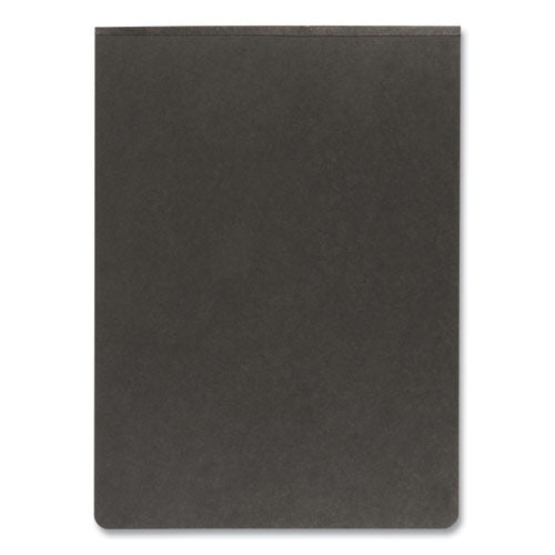 Pressboard Report Cover with Reinforced Top Hinge, Two-Prong Metal Fastener, 2" Capacity, 8.5 x 11, Black/Black-(OXF71306)