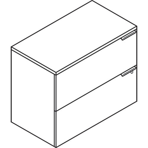 Voi Lateral File, 2 Legal/Letter-Size File Drawers, Mahogany, 36" x 20" x 29.5"-(HONVLF36N)